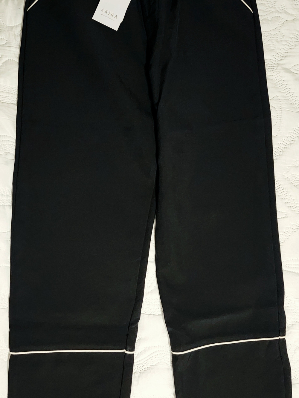 Akira Women’s Black Pants with White Piping